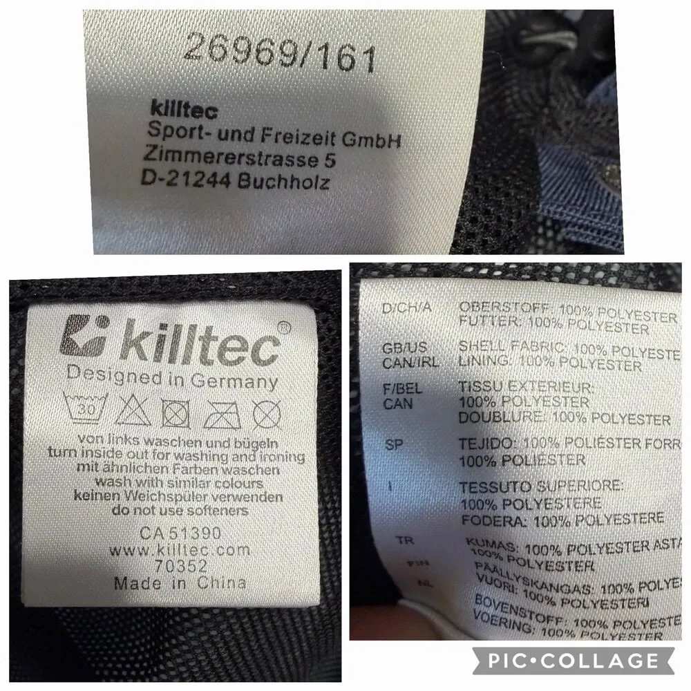 Killtec Sz 164 US 14 Boys Blue Jacket Waterproof Windproof Designed in Germany